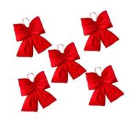 ULTECHNOVO 5pcs Red Fabric Bow Ornaments for Crafts Festive Bowknot Decorations for Christmas Tree Garland Party Wedding Birthday Easy to Install Charming Holiday Decor