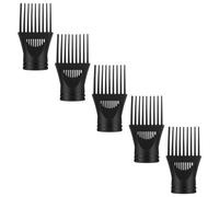 ULTECHNOVO 5pcs Reusable Black Hair Dryer Nozzle Attachment Made of Sturdy Plastic, Wide Comb Design to Increase Shine and Styling Precision, Suitable for Home or Professional Use