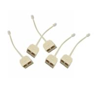 ULTECHNOVO 5pcs Rj11 Socket Adapter 1 to 2 Telephone Plug Splitter | Beige Plastic Construction, One Male Plug with Two Female Sockets, Plug-and-play Setup for Home or Small Office Telephony