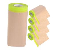 ULTECHNOVO 5pcs Semi-transparent Masking Film Roll with Tack Adhesive Tape for Automotive Painting Stencil Cutting Tracing and Template Making Solvent-resistant Dust Protection for Walls