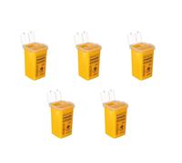 ULTECHNOVO 5Pcs Sharps Disposal Container 0.26 Gallon - Puncture-Resistant Yellow Sharps Bin with Locking Lid, Portable Small Waste Bucket for Barbers, Tattoo Artists and Home Use
