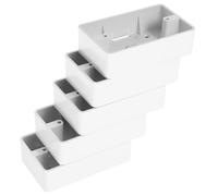 ULTECHNOVO 5pcs White Wall Socket Box with Flush Mounting and Break-out Openings for Cables, Abs Material External Installation Box for Open Office Environments and Home Use