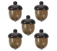 ULTECHNOVO 5pcs Wooden Acorn Box Pendants with Detachable Caps for DIY Jewelry Making, Versatile Fall Decoration with Vibrant Design, for Earrings and Crafting Projects