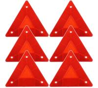 ULTECHNOVO 6 Pack Car Triangle Reflectors, Red Rear Reflectors Safety Signs Towed Vehicle Triangles Slow Moving Warning Signs For Caravan Gate Posts Tractor Truck Boat Walls