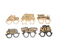 ULTECHNOVO 6 Pairs Birthday Party Eyeglasses Paper Party Glasses Photo Props for Adults Fun Novelty Eyewear Stylish and Unique Design for Memorable Celebration