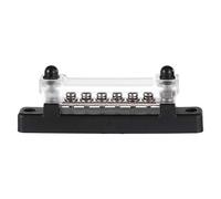 ULTECHNOVO 6 Terminal Bus Bar 150A Bus Bar Block Cover Ground Distribution Terminal Block Heat Shrink Ring Terminals for Car Boat Marine Caravan RV (Assorted)