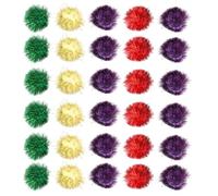 ULTECHNOVO 60pcs Cat Pom Pom Balls Cat Tinsel Balls Glitter Paper 5cm Self-play Leaving Home Random Color