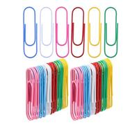 ULTECHNOVO 60pcs Colorful Plastic Coated Paper Clips Bulk Small Assorted Office Clips for Document Organizing, Filing, and School Use Random Color