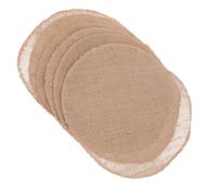 ULTECHNOVO 6pcs 32cm round Rustic Farmhouse Burlap Placemats Set, Heat Resistant Jute Table Mats for Wedding Party Banquet Dining Table Decoration