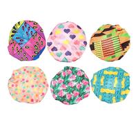 ULTECHNOVO 6Pcs Adjustable Double Layer Shower Caps, Waterproof Bathing Hair Bonnets for Boys and, Colorful Bath Shower Hats Cute Patterns for Bathing and Hair Washing