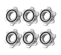 ULTECHNOVO 6pcs Anti-slip Hex Dumbbell Locking Nuts 2.5cm Barbell Self-locking Collar Metal Bar for Weightlifting Barbell Parts, Suitable for Home Gym and Fitness