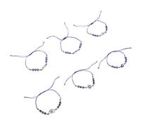 ULTECHNOVO 6pcs Blue Evil Eye Beaded String Bracelet for Women and Men, Adjustable Rope Wristband with Scratch-resistant Metal and Good Luck Protection, for Special Events and Parties