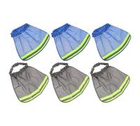 ULTECHNOVO 6pcs Breathable Hard Hat Neck Flap Sun Shade Covers with Reflective Strips Mesh Construction and Elastic Brim for Construction Workers in High-temperature Summer Work Environments