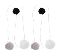 ULTECHNOVO 6pcs Cat for Indoor Cats Plush round Balls with Elastic String Lightweight Interactive Fun and Interest Increasing Hanging Kitten for Play