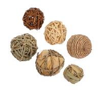 ULTECHNOVO 6pcs Decorative Grass Balls Orbs Wicker Sphere Home Table Centerpiece Vase Fillers Rustic Green Balls for Bowl Tray Display and Pet Toys