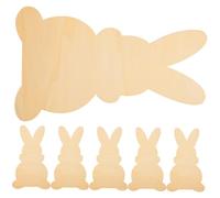 ULTECHNOVO 6pcs Easter Bunny Wooden Cutouts DIY Blank Wood Slices Rabbit Shape Woodcrafts for Easter Decorations Party Supplies and Spring Crafts