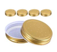 ULTECHNOVO 6pcs Feeder Lids for Mason Jar, Iron Material, Tip-resistant Design, Effortless Feeding Access, Suitable for Beekeeping, Replacement Entrance Waterer for Hive