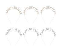 ULTECHNOVO 6pcs Glittery Silver Alloy Headbands with Adjustable Secure Fit for New Year Celebration Party Accessories Holiday Hair Bands