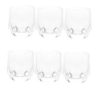 ULTECHNOVO 6pcs Hexagon Whiskey Glasses with Thickened Base Stemless Wine Tumblers for Spirits Cocktails Juice Tasting Glassware for Home Bar and Party Use