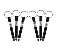 ULTECHNOVO 6pcs Keyring Touch Pen Universal Stylus Pen Sl reative Design High Sensitivity Responsive Capacitive Stylus for Everyday Essentials with Tablets and Phones in Black