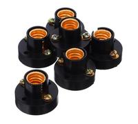 ULTECHNOVO 6pcs Mini Screw In Lamp Base Adapter Black Flat Head Socket for DIY Lighting Experimental Use Easy Installation Wide Compatibility Precision Alignment