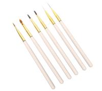 ULTECHNOVO 6Pcs Nail Art Brush Set for Gradient and Gel Polish Manicure Liner and Detailing Pens with Pointed and Flat Tips Nail Salon Supplies and Decoration