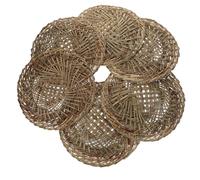 ULTECHNOVO 6pcs Natural Woven Straw Steamer Liners Nonstick Reusable Steaming Pads for Buns Dumplings Kitchen Steamer Mats