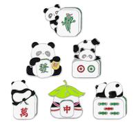 ULTECHNOVO 6pcs Panda Brooches Decorative Brooch Pins Zinc Alloy Material Chinese Style Backpack and Clothing Lapel Pin Accessories Trendy Eye-catching Design for Everyday Use