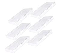 ULTECHNOVO 6pcs Plastic Rectangular Desktop Storage Boxes for Cosmetic Sundries with Lids, Portable One-piece Design Containers for Home and Office Organiser, Photo Storage and Memorabilia