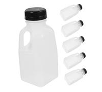 ULTECHNOVO 6pcs Portable Juice Bottles with Sealing Lids Reusable Empty Milk and Beverage Containers for Homemade Drinks Leakproof Liquid Storage Bottles for Daily Use