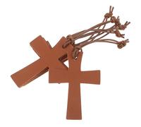 ULTECHNOVO 6pcs Pu Christian Bookmarks with Cross Design, Brown Easter Book Marks for Reading, Protective and Secure Page Holders for Religious Holidays and Bible Study
