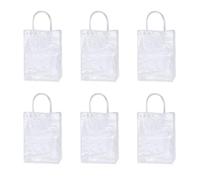ULTECHNOVO 6pcs Pvc Tote Bags with Square Bottom Waterproof Plastic Shopping and Bouquet Bags Elegant and Stylish Handheld for Celebrations and Fashion Items