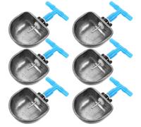 ULTECHNOVO 6pcs Rabbit Watering Bowls Set Stainless Steel and Plastic Drinking Bowls for Rabbit Cage, Lightweight Design Prevents Being Knocked and Can Be Hung on Cage