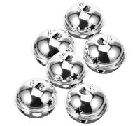 ULTECHNOVO 6pcs Silver Christmas Jingle Bells Metal Sleigh Bells with Star Cutouts for Home Garden Wedding Craft Decoration DIY Pendant Accessories