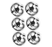 ULTECHNOVO 6pcs Silver Jingle Bells with Star Cutouts Christmas Bell Ornaments for Home Garden Wedding Craft Decoration DIY Pendant Packaging