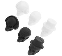 ULTECHNOVO 6pcs Skull Shaped Silicone Wine Glass Markers for Parties, Creative and Convenient Drink Identifiers to Quickly Find Your Glass, Unique Cup Decorations for Fun Social Random Color