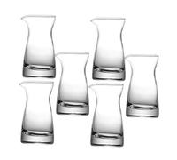 ULTECHNOVO 6PCS Small Glass Creamer Containers Transparent Pitchers for Milk Frothing Sauces and Wine Elegant Glass Sauce Pouring Pitcher for Latte