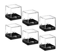 ULTECHNOVO 6pcs Small Rectangle Plastic Collectibles Cases with Portable Design and Dustfree Storage, Mini Display Boxes for Model Collections and Action Figures, for Offices and Exhibitions