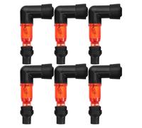 ULTECHNOVO 6pcs Spark Plug Caps for Scooter with Ignition Light, High Voltage, for Motorcycles and Scooters, 90 Degree Bend