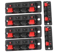 ULTECHNOVO 6pcs Speaker Wire Connectors Terminal Connecting Plate with 4 Ways Abs and Copper Material for Electronic Devices and Subwoofer Box Instrument Connection, Easy to Install