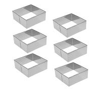 ULTECHNOVO 6pcs Stainless Steel Square Cookie Baking Molds Steel Biscuit Cutters for DIY Cookies Easy Demolding for Parties and Gift Giving