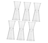 ULTECHNOVO 6pcs Transparent Plastic Double Jigger Measuring Cups Accurate Bar Cocktail Measuring Tool for Precise Drink Mixing and Bartending Essentials