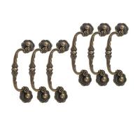 ULTECHNOVO 6pcs Vintage Ring Pull Handles for Bedroom Cabinets and Drawers - 86mm Hole Spacing Metal Decorative Furniture Handles for Cupboards, Dressers, and Bathroom Storage