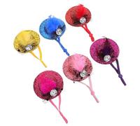 ULTECHNOVO 6pcs Wear-resistant Cloth Hen Accessories Adjustable Decorative Bird Hats with Elastic Chin Strap for Christmas and Birthday Festive Occasions