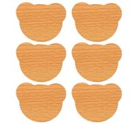 ULTECHNOVO 6pcs Wooden Bear Head Drawer Pulls Smooth Surface Cartoon Knobs for Wardrobe and Dresser, Safe and Exquisitely Polished Cabinet Handles to Give Your Furniture a Sparkly New Look