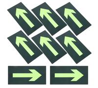 ULTECHNOVO 8 Pcs Fire Exit Safety Directional Stickers Glow the Dark Pvc Material Easy Installation Waterproof Emergency Fire Evacuation Signs for Indoor and Outdoor Use