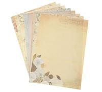 ULTECHNOVO 80pcs Vintage Writing Paper Printed Note Paper Sturdy Multi-Purpose Classic Style for Well Wishes and Congratulations Assorted Style