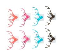 ULTECHNOVO 8pcs Antler Shape Wall Hooks Multipurpose Decorative Coat Hat Key Hangers Vintage Style Violet Indigo Tangerine Gray for Home Storage and Organization