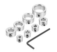 ULTECHNOVO 8pcs Drill Bit Stop Collar Set with Wrench for Precise Depth Control and Secure Fixing Woodworking Projects Positioning Rings for Consistent Drilling