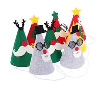 ULTECHNOVO 8pcs Felt Christmas Hats Cartoon Style Xmas Party Decoration for Adults Felt Material with Festive Design Suitable for Holiday Celebrations and Gift Giving